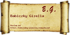 Babiczky Gizella névjegykártya